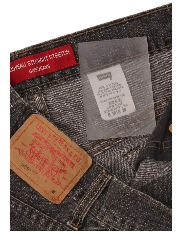 Levi's Womens 505 Distressed Straight Jeans US 6 Medium W30 L32 Grey