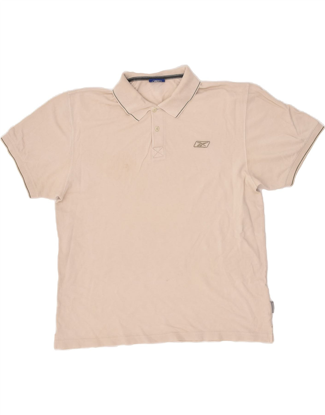 REEBOK Mens Polo Shirt Large Beige | Vintage Reebok | Thrift | Second-Hand Reebok | Used Clothing | Messina Hembry 