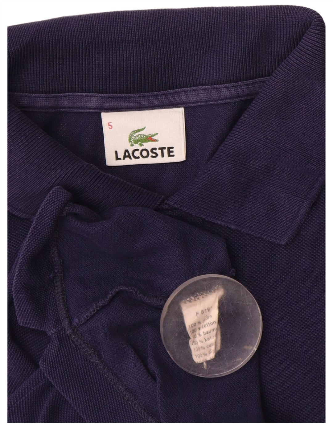 Lacoste Mens Polo Shirt Size 5 Large Navy Blue Cotton