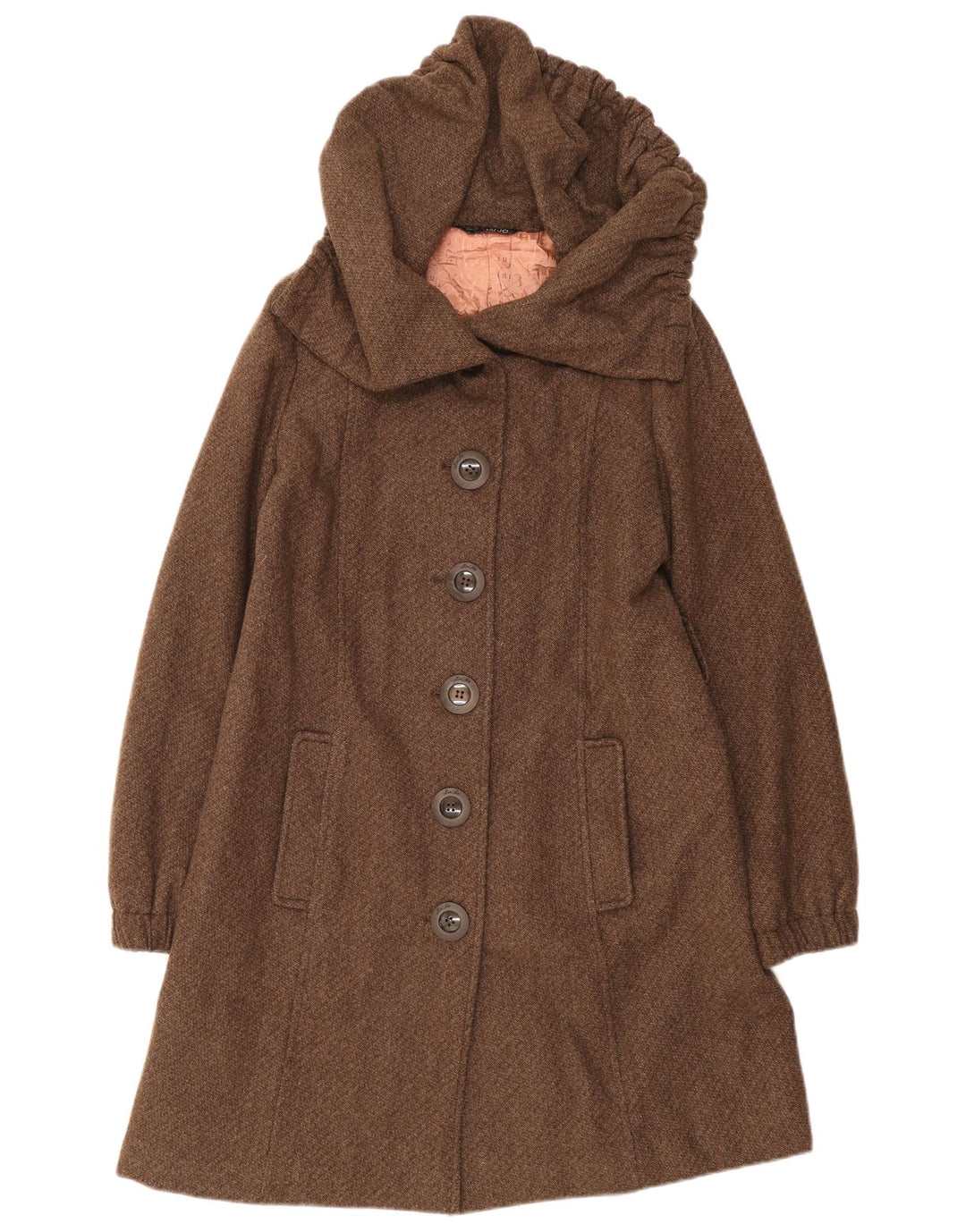 Liu Jo Womens Overcoat IT 42 Medium Brown Wool