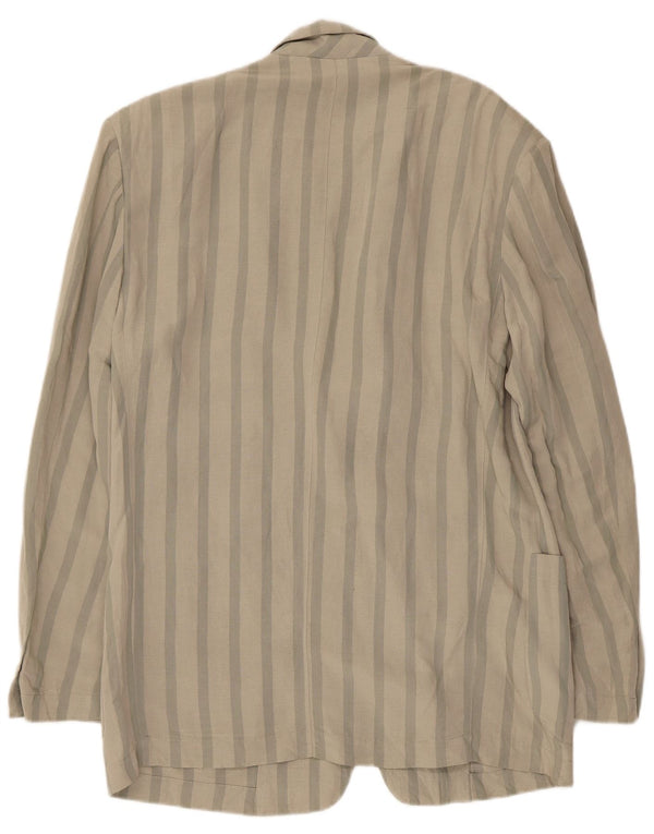 Byblos Mens 2 Button Blazer Jacket IT 48 Medium Grey Striped Viscose
