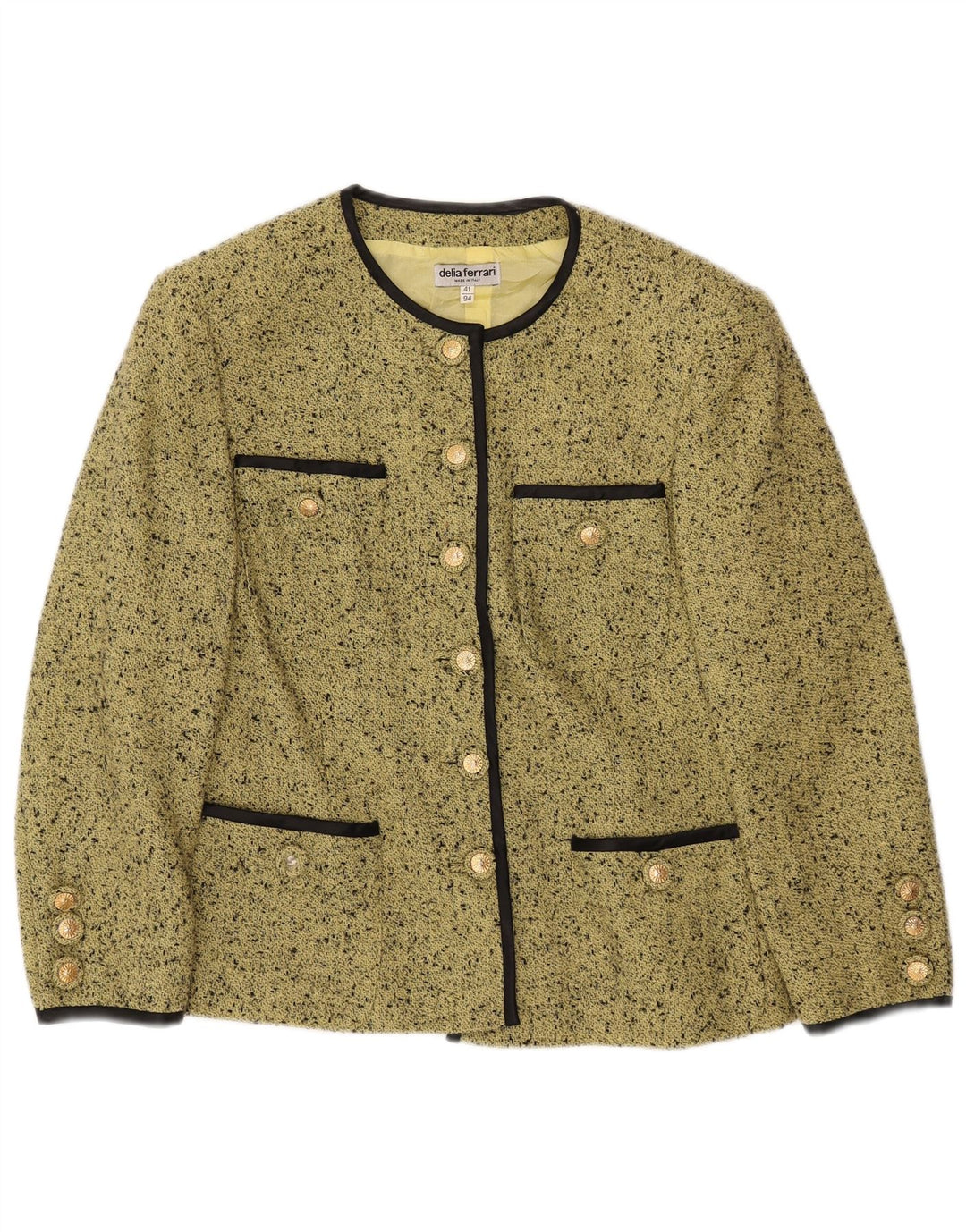 DELIA FERRARI Womens Oversized 3/4 Sleeve Blazer Jacket IT 41 Small Green