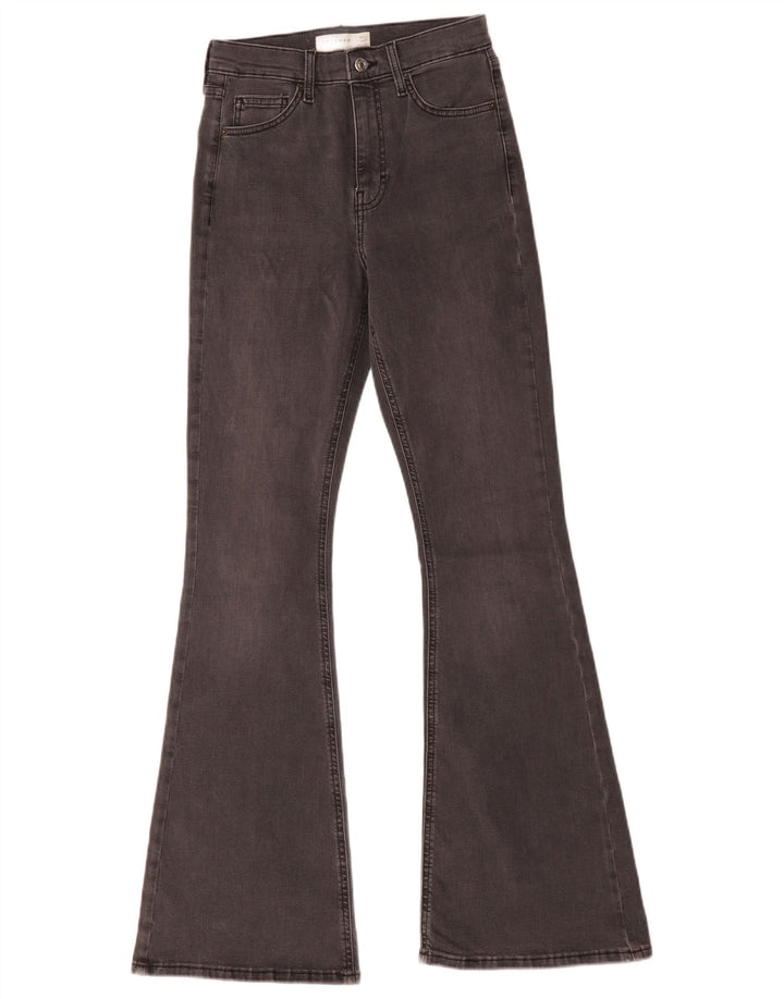 Topshop Womens Jamie Flared Jeans W28 L32 Grey Cotton