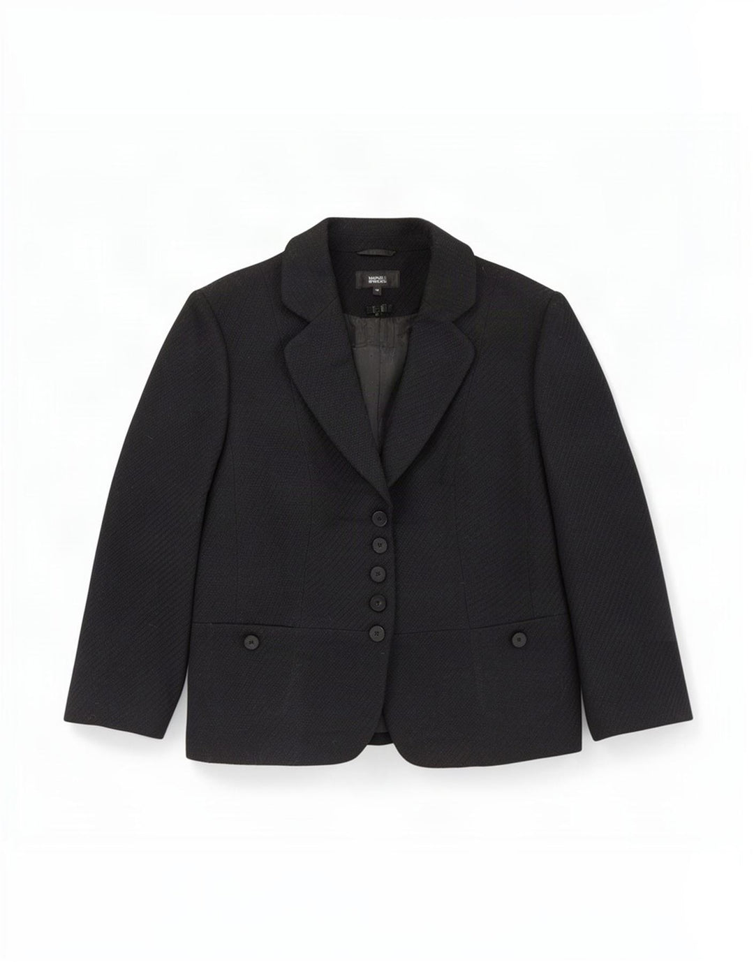 Marks & Spencer Womens 3/4 Sleeve 5 Button Blazer Jacket UK 16 Large Black