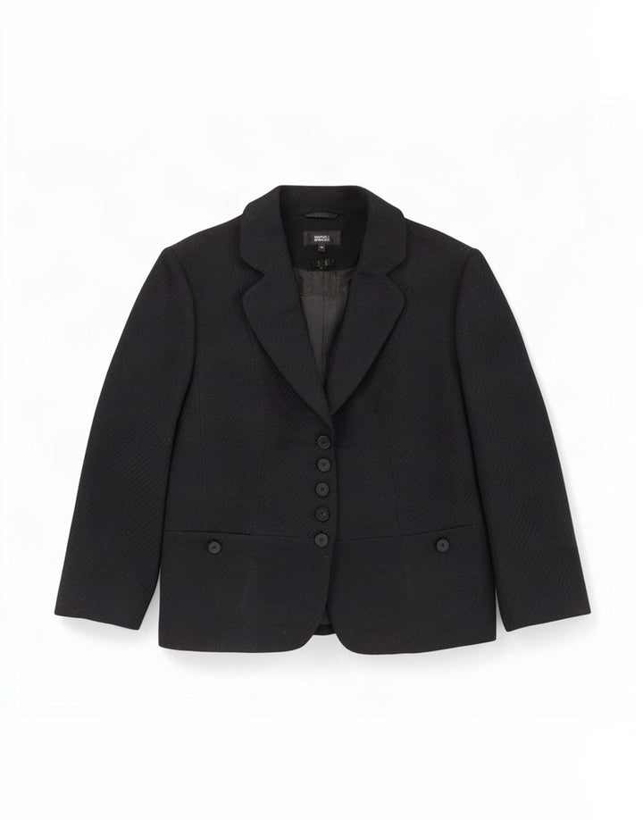 Marks & Spencer Womens 3/4 Sleeve 5 Button Blazer Jacket UK 16 Large Black