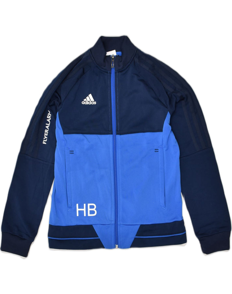 ADIDAS Boys Graphic Tracksuit Top Jacket 9-10 Years Blue Colourblock | Vintage Adidas | Thrift | Second-Hand Adidas | Used Clothing | Messina Hembry 