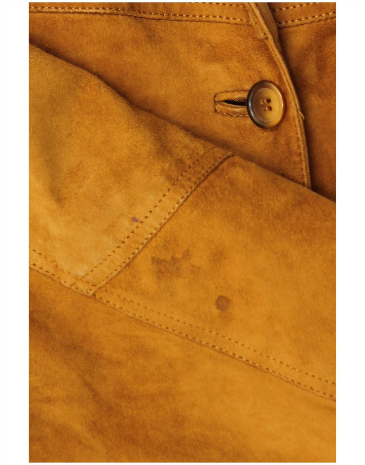VINTAGE Womens Suede Jacket UK 18 XL Brown Leather