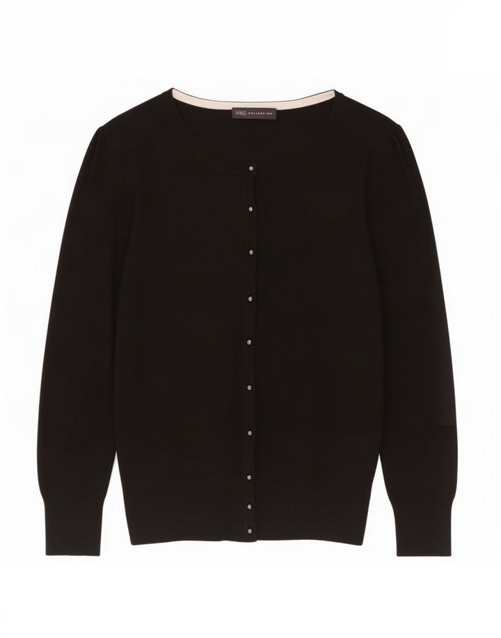 Marks & Spencer Womens Cardigan Sweater UK 10 Small Black
