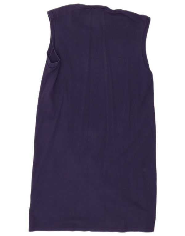 Lacoste Womens Sleeveless T-Shirt Dress Size 44 Large Navy Blue