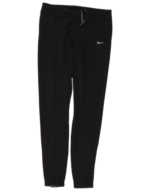 NIKE Womens Dri Fit Leggings UK 14 Medium  Black