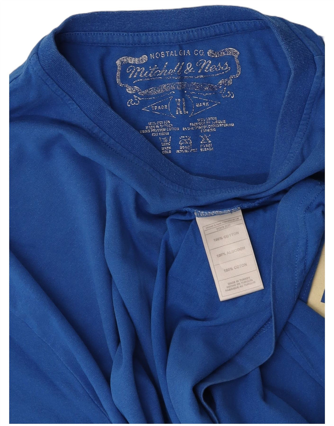 MITCHELL & NESS Mens Los Angeles Lakers Graphic T-Shirt Top XL Blue Cotton