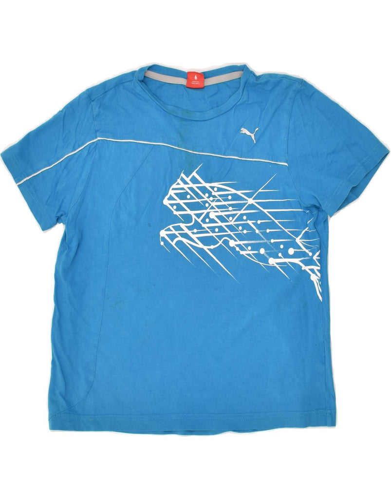 PUMA Boys Graphic T-Shirt Top 11-12 Years Blue | Vintage Puma | Thrift | Second-Hand Puma | Used Clothing | Messina Hembry 