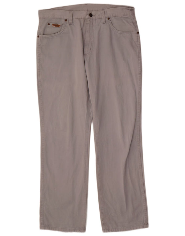 Wrangler Mens Texas Straight Casual Trousers W34 L30 Grey Cotton