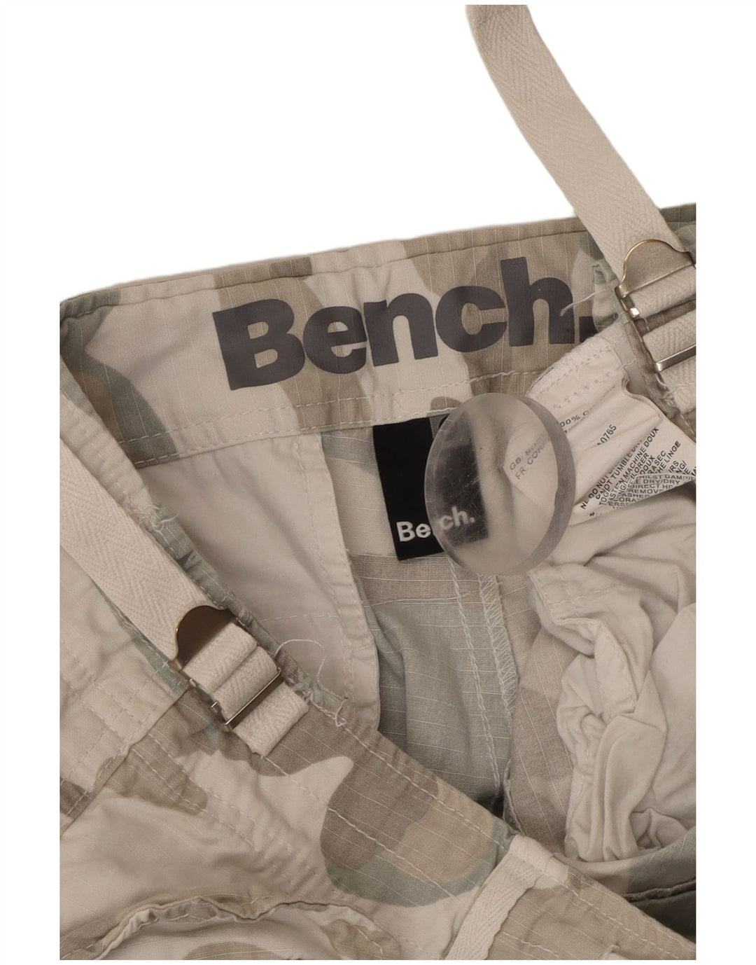 BENCH Mens Cargo Shorts W30 Medium  Beige Camouflage Cotton