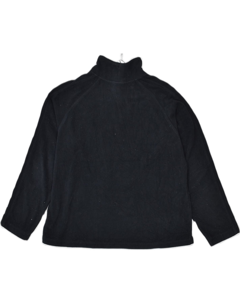 REEBOK Womens Zip Neck Fleece Jumper UK 16 Large Black Polyester | Vintage Reebok | Thrift | Second-Hand Reebok | Used Clothing | Messina Hembry 