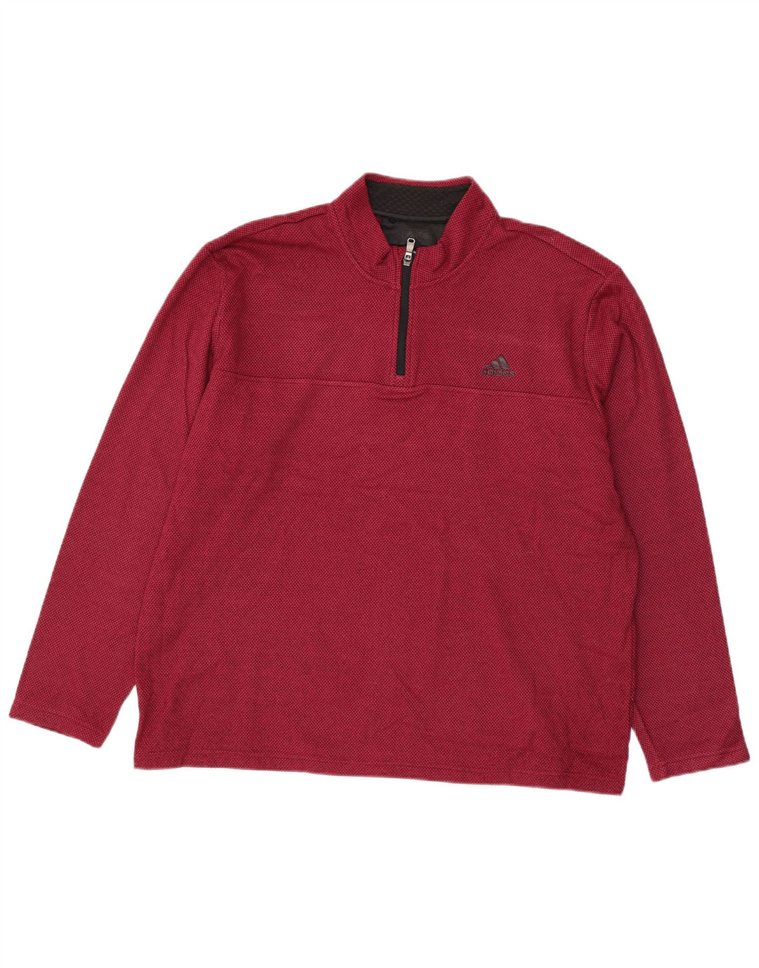 Adidas Mens Zip Neck Sweatshirt Jumper XL Red Polyester