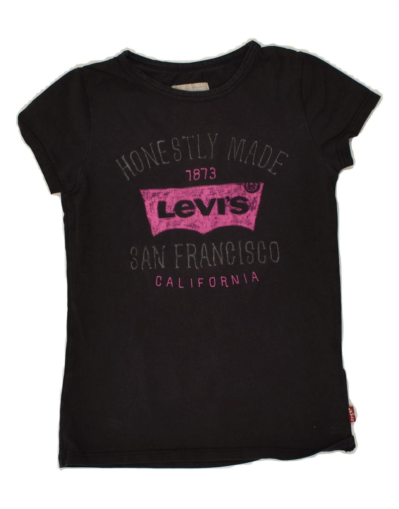 LEVI'S Girls Graphic T-Shirt Top 9-10 Years Black Cotton | Vintage Levi's | Thrift | Second-Hand Levi's | Used Clothing | Messina Hembry 