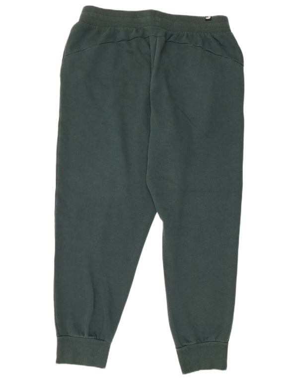 PUMA Womens Tracksuit Trousers Joggers UK 16 Large Green Cotton