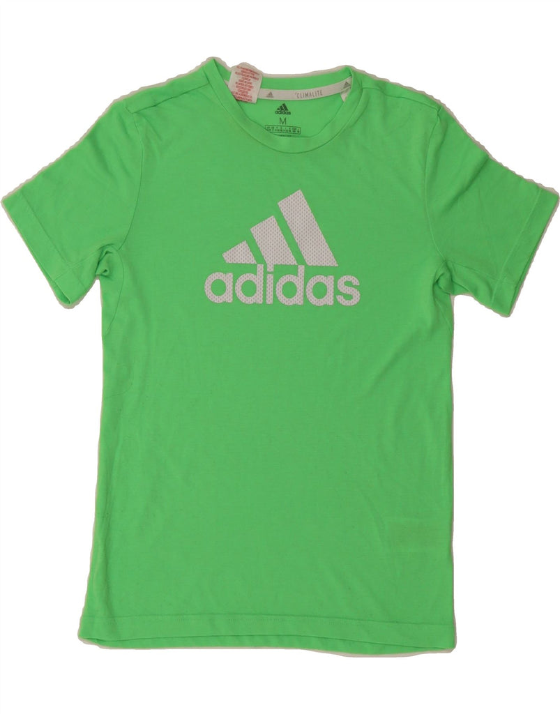 ADIDAS Boys Graphic T-Shirt Top 11-12 Years Medium Green Polyester Vintage Adidas and Second-Hand Adidas from Messina Hembry 
