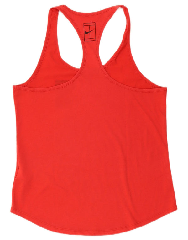Nike Womens Dri Fit Vest Top UK 12 Medium Red Polyester