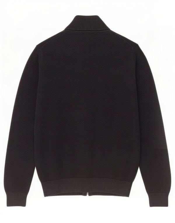 Gant Womens Full Zip Cardigan Sweater UK 14 Medium Black Cotton