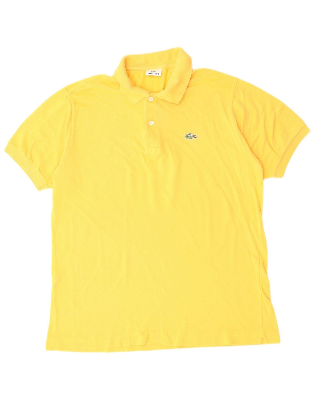 LACOSTE Mens Polo Shirt Size 5 Large Yellow Cotton