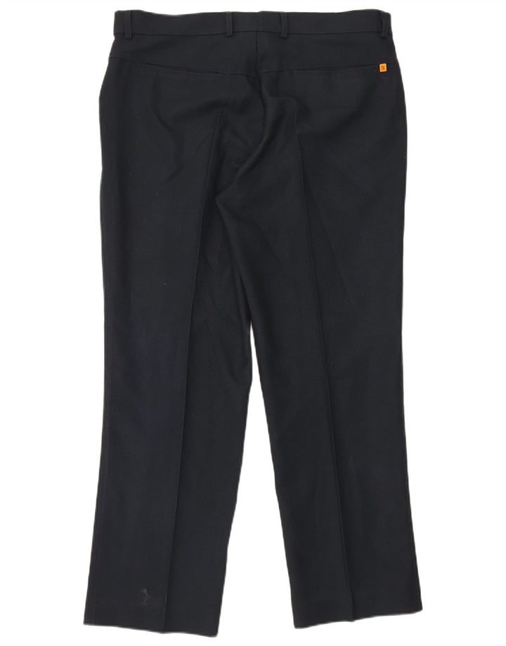Farah Mens Straight Casual Trousers W38 L29 Black Polyester