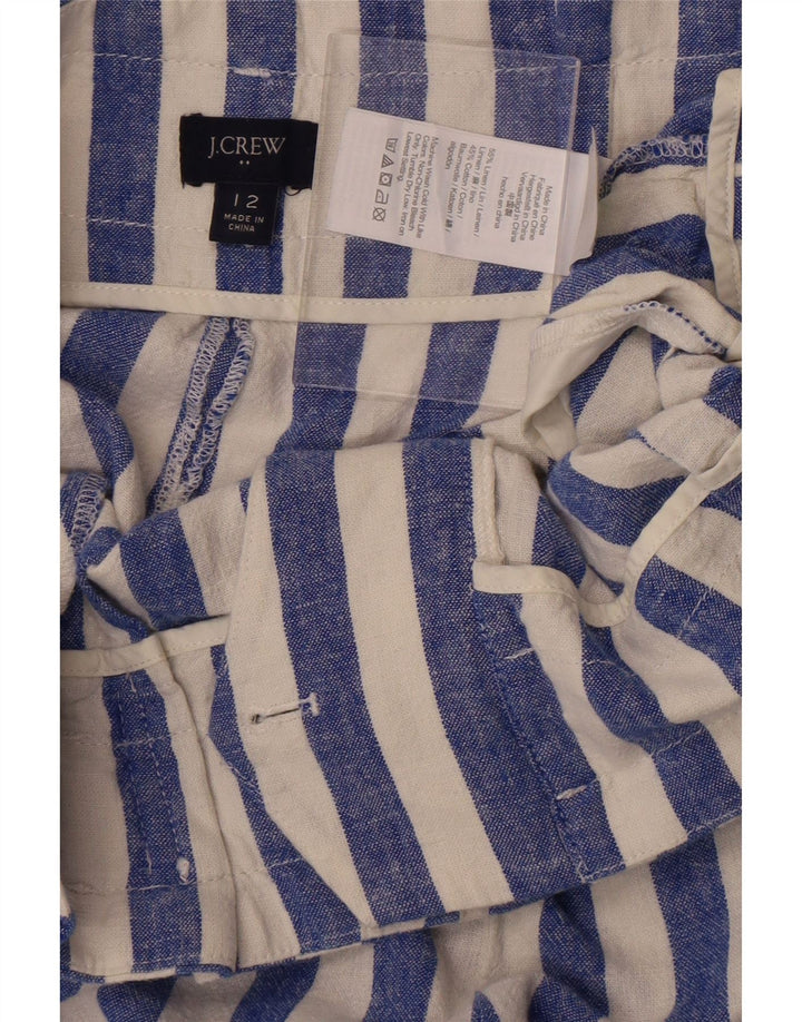 J. Crew Womens Straight Cropped Trousers US 12 Large W32 L25 Blue Striped