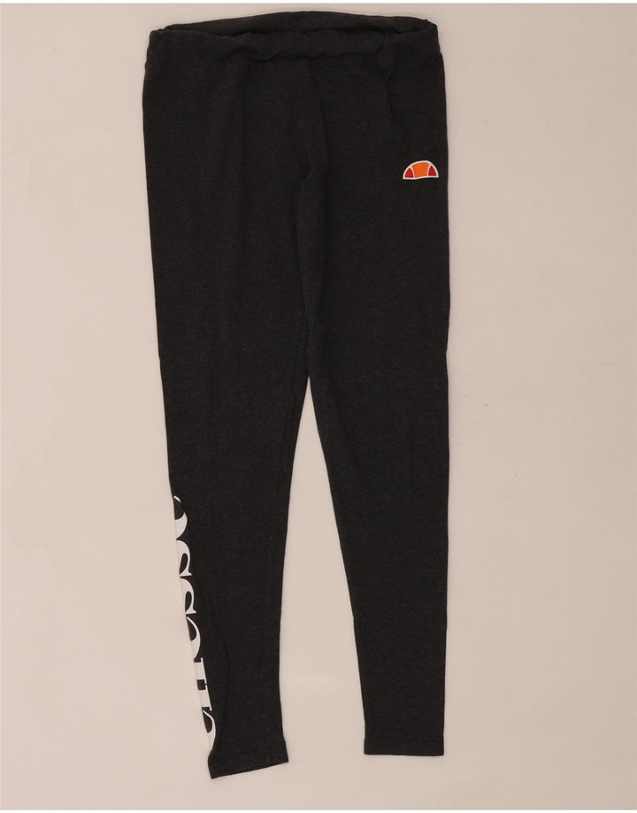 Ellesse Womens Graphic Leggings UK 12 Medium  Black Cotton