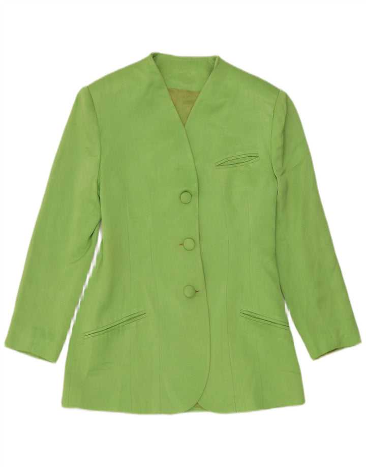 Vintage Womens 3 Button Blazer Jacket UK 8 Small Green