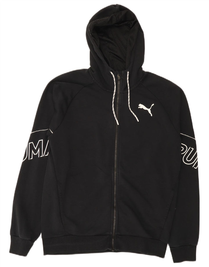 Puma Mens Graphic Zip Hoodie Sweater Medium Black Cotton