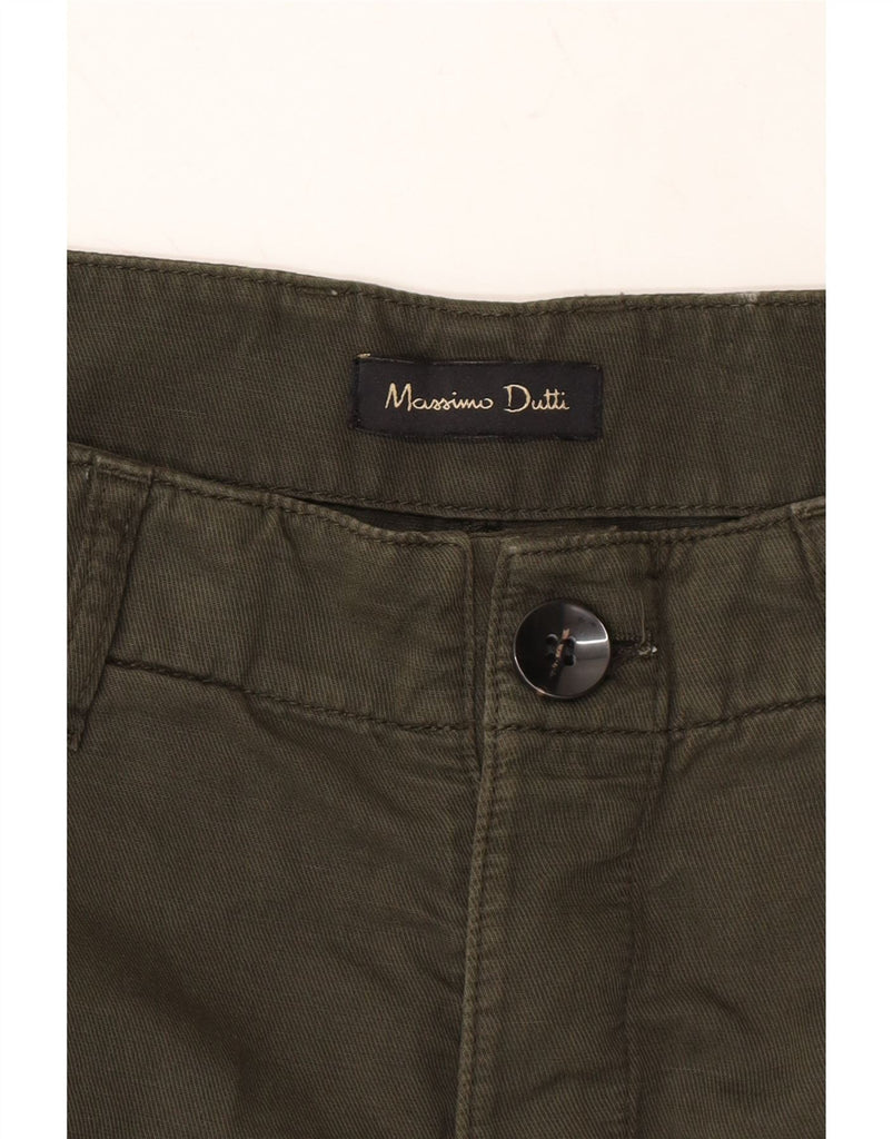 MASSIMO DUTTI Womens High Waist Cropped Trousers EU 36 XS W26 L23 Khaki Vintage Massimo Dutti and Second-Hand Massimo Dutti from Messina Hembry 
