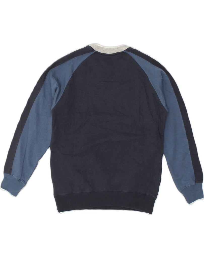 FILA Boys Graphic Sweatshirt Jumper 7-8 Years Navy Blue Colourblock Cotton | Vintage Fila | Thrift | Second-Hand Fila | Used Clothing | Messina Hembry 