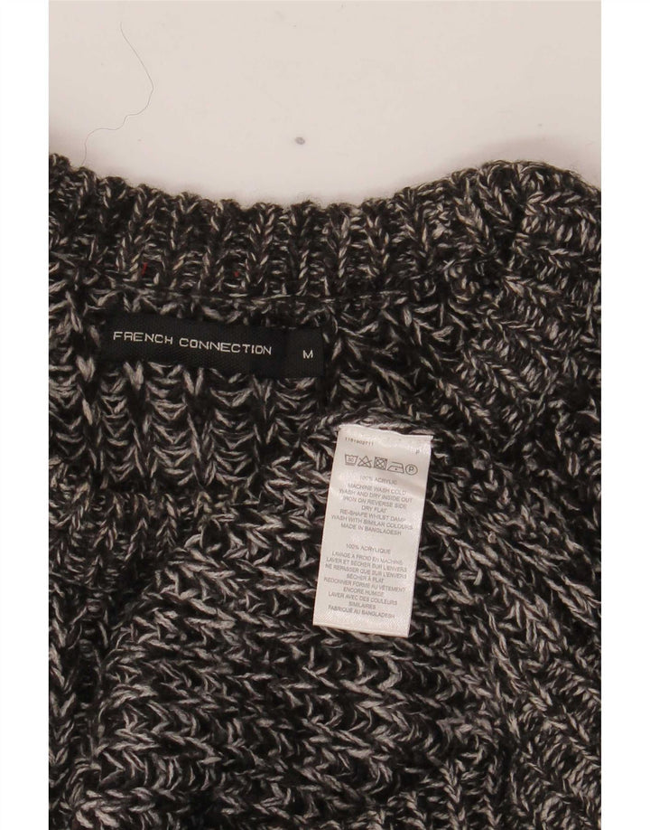 French Connection Mens Boat Neck Jumper Sweater Medium Grey Flecked Acrylic