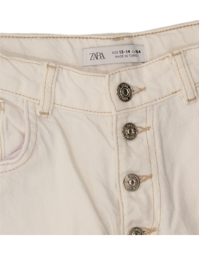 ZARA Girls Wide Leg Jeans 13-14 Years W26 L27 White Vintage Zara and Second-Hand Zara from Messina Hembry 