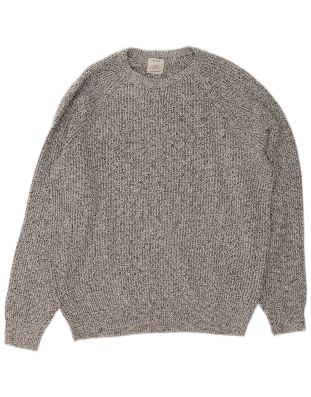 Marks & Spencer Mens Crew Neck Jumper Sweater Medium Grey Polyester
