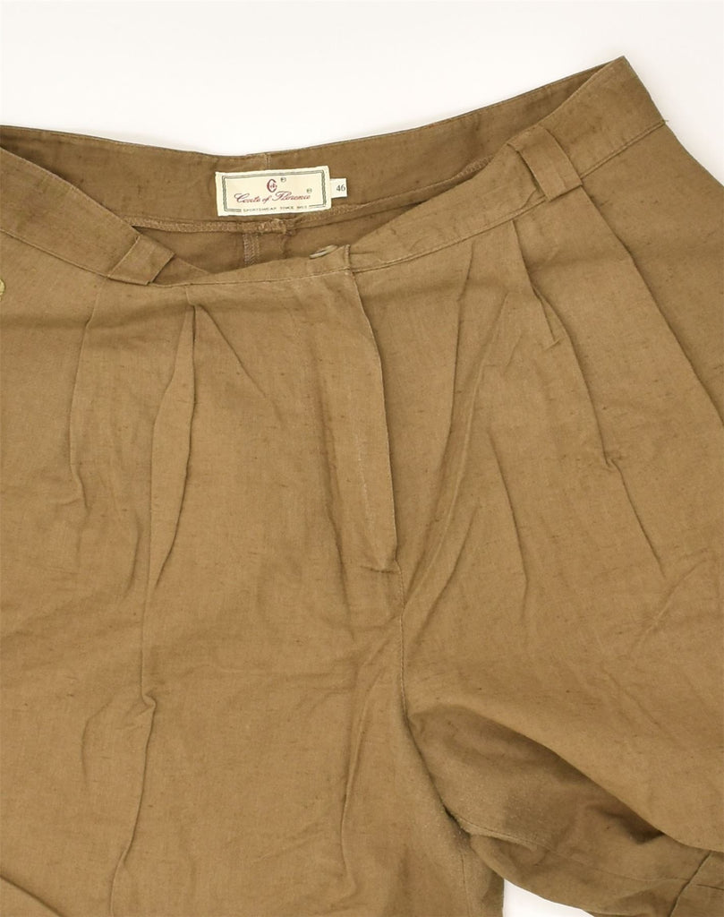 CONTE OF FLORENCE Womens High Waist Chino Shorts IT 46 Large W26 Brown | Vintage Conte of Florence | Thrift | Second-Hand Conte of Florence | Used Clothing | Messina Hembry 