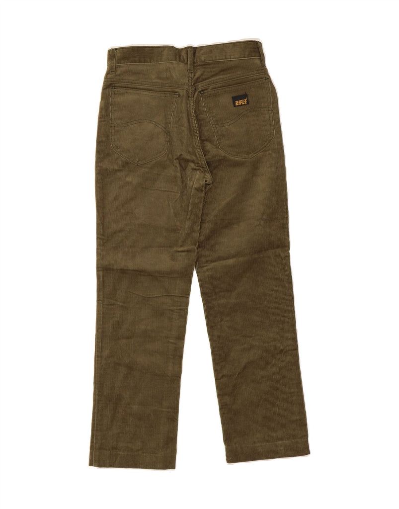 RIFLE Womens Straight Corduroy Trousers W29 L26 Khaki Cotton Vintage Rifle and Second-Hand Rifle from Messina Hembry 