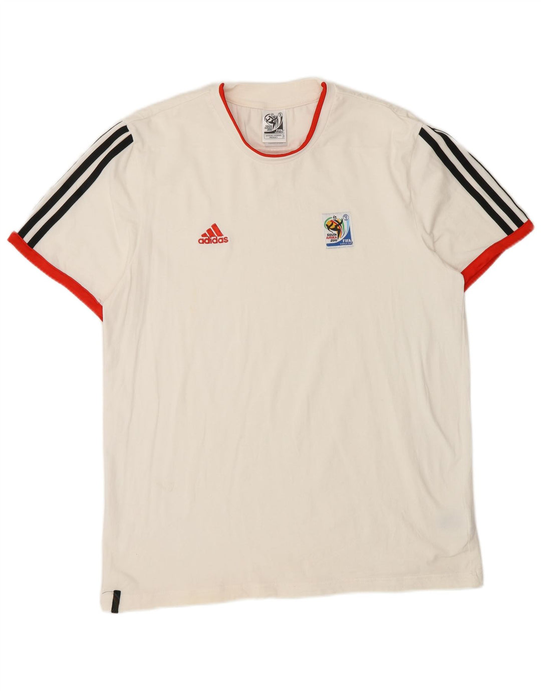 Adidas Mens Short Sleeve T-Shirt Top Large White Cotton