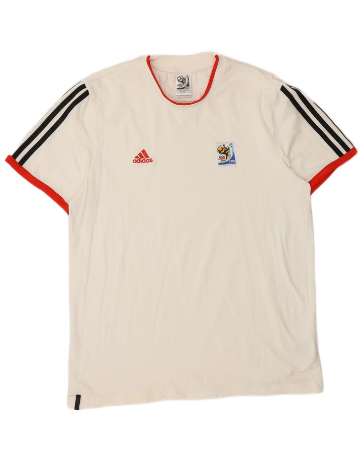 Adidas Mens Short Sleeve T-Shirt Top Large White Cotton