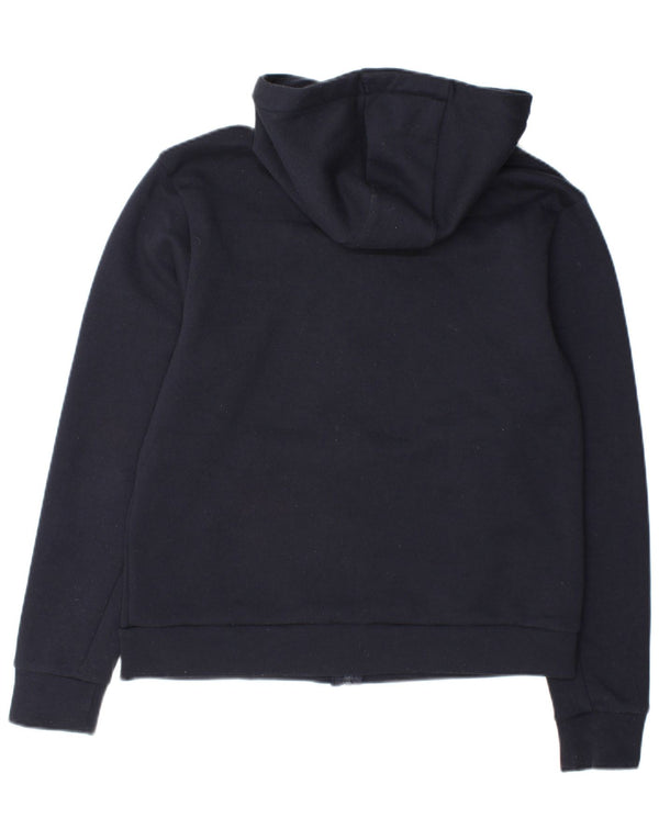 Fila Mens Graphic Zip Hoodie Sweater Medium Navy Blue Cotton