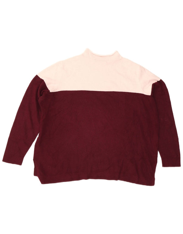 Marks & Spencer Womens Turtle Neck Jumper Sweater UK 20 2XL Burgundy