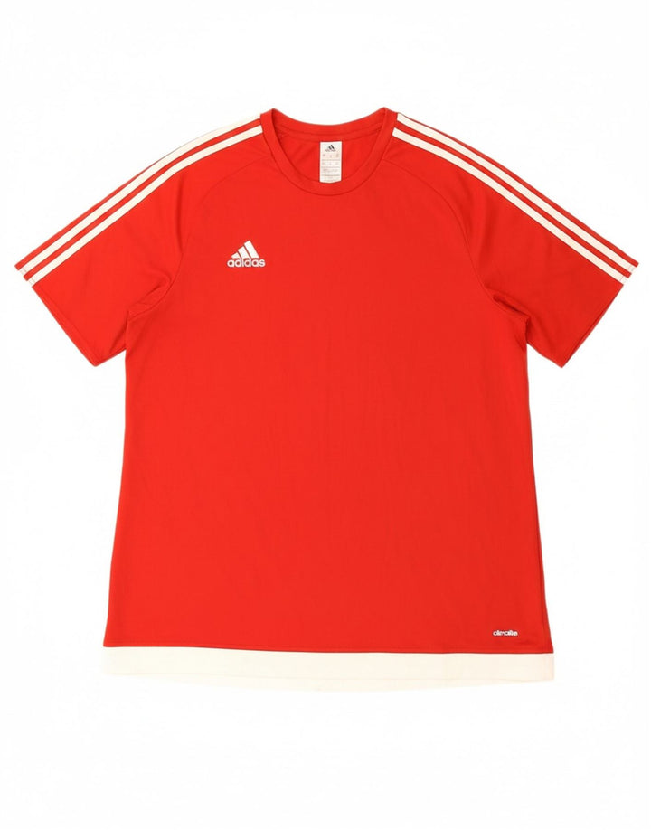 ADIDAS Mens Climalite T-Shirt Top XL Red Polyester