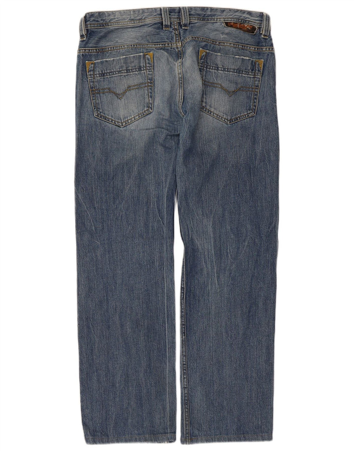 Diesel Mens Straight Jeans W32 L30 Blue Cotton