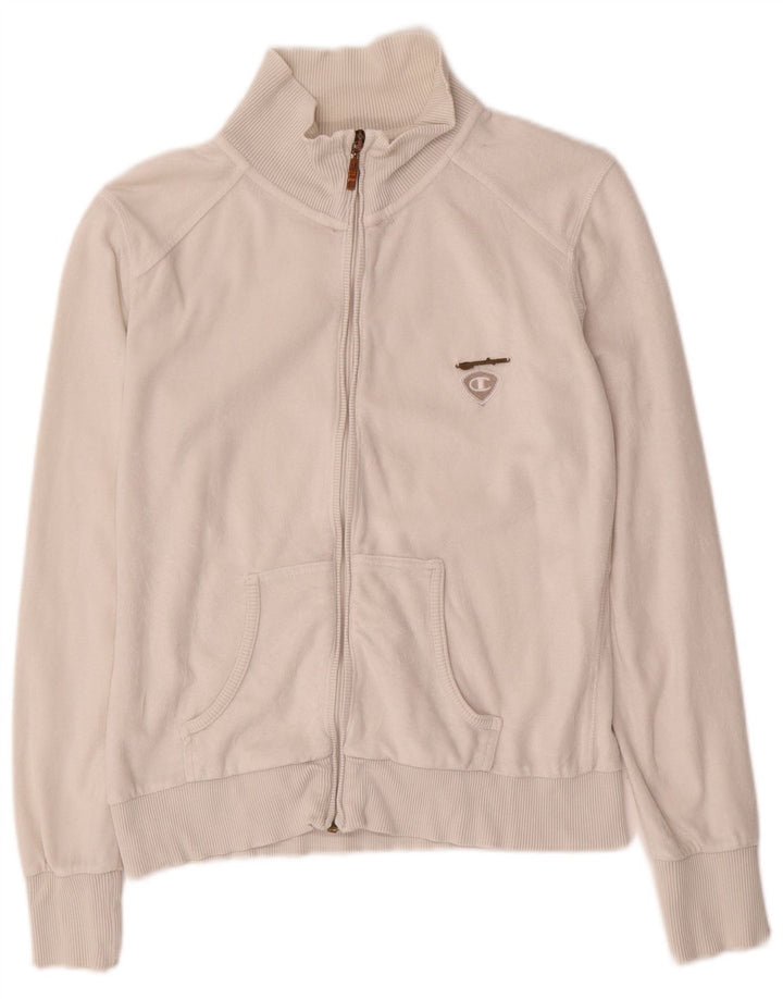 CHAMPION Womens Heritage Fit Tracksuit Top Jacket UK 16 Large White
