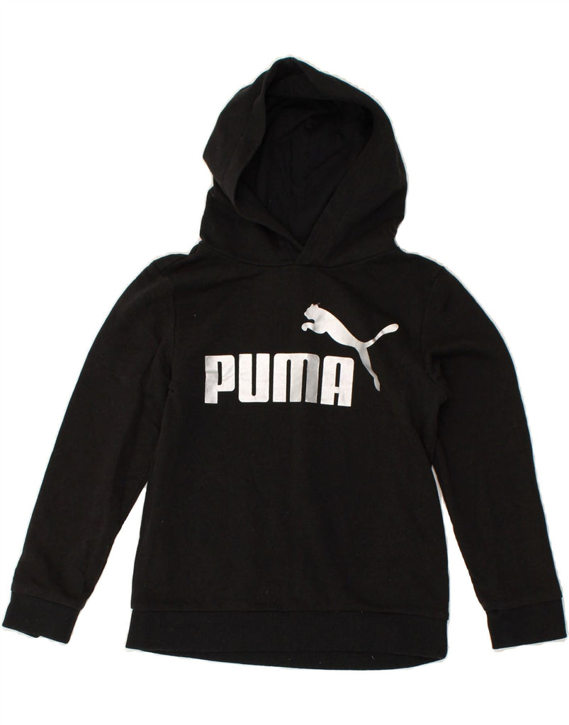 PUMA Boys Graphic Hoodie Jumper 7-8 Years Black | Vintage Puma | Thrift | Second-Hand Puma | Used Clothing | Messina Hembry 