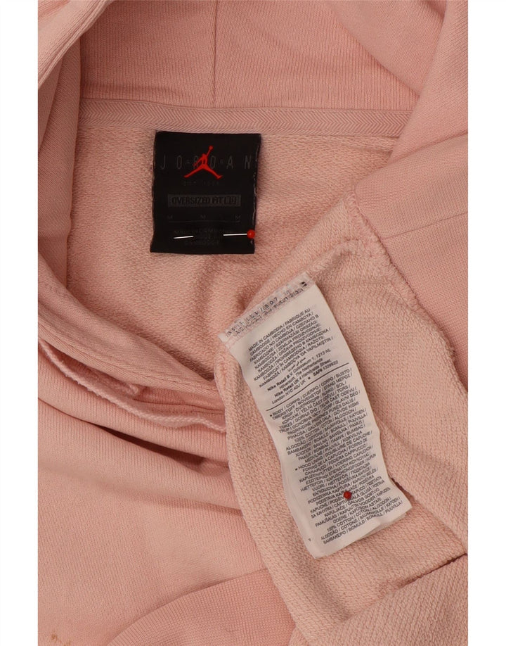 Jordan Mens Oversized Hoodie Jumper Medium Pink Cotton