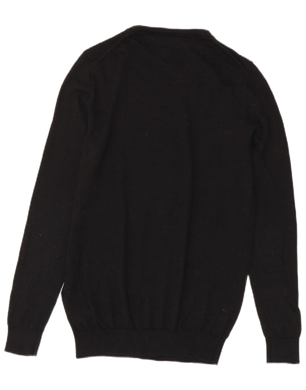 Reiss Mens Crew Neck Jumper Sweater XS Black Wool