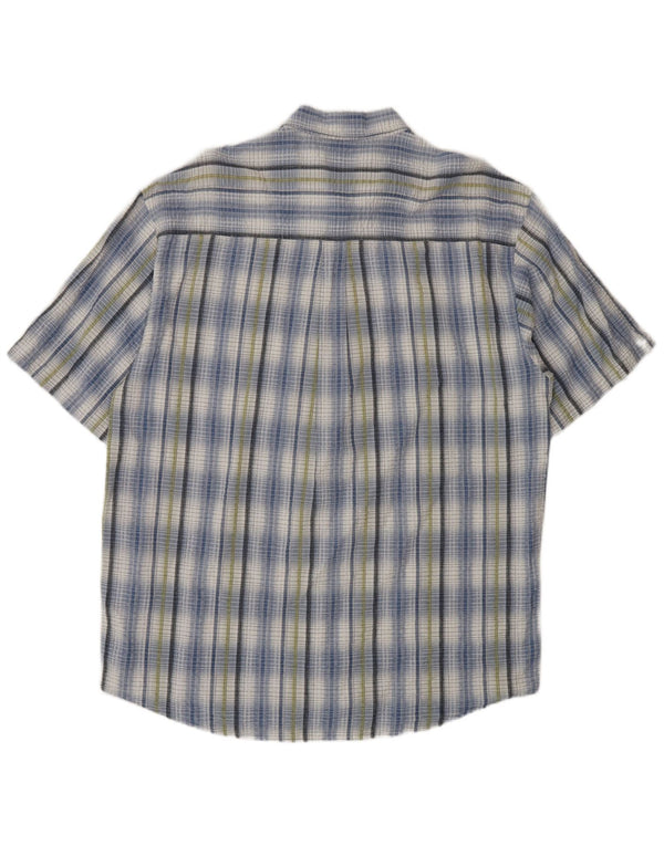 Lerros Mens Short Sleeve Regular Fit Shirt XL Blue Check Cotton