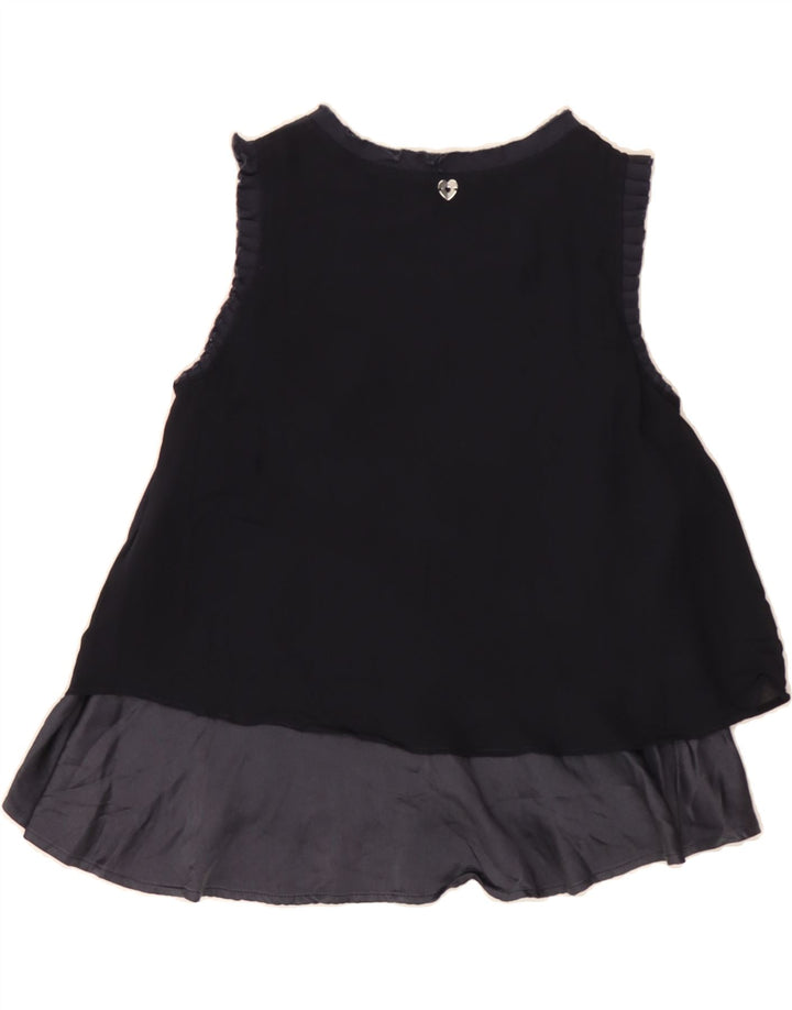 TWINSET Womens Sleeveless Blouse Top UK 12 Medium Navy Blue Vintage Twinset and Second-Hand Twinset from Messina Hembry 